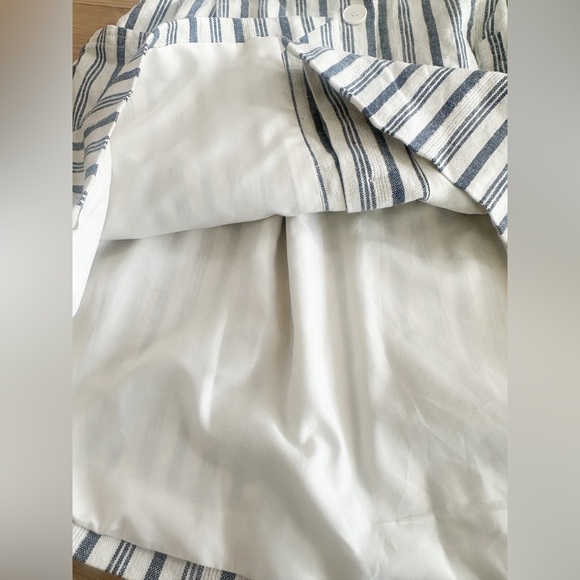 Linen Skirt “Oak + Fort” Button front - Blue/White Stripe Linen- Size Small - Picture 6 of 8